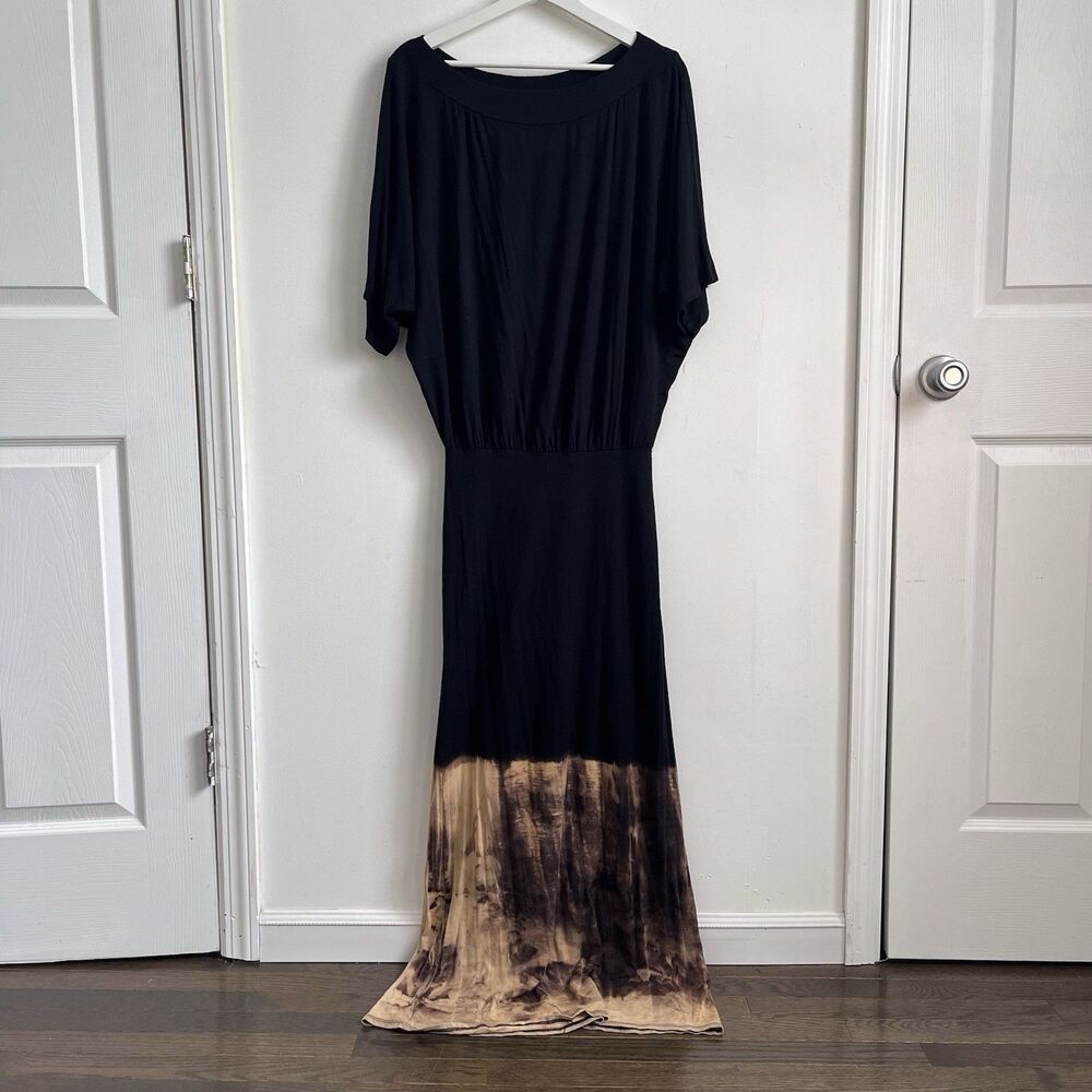 Go Couture Maxi Dress Dolman Sleeve Tie Dye Bottom Sz S USA Goth